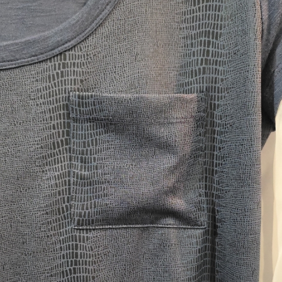 #58 NWOT Calvin Klein Navy Textured Short Sleeve Tee - Picture 3 of 7